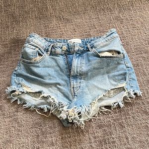 zara denim shorts